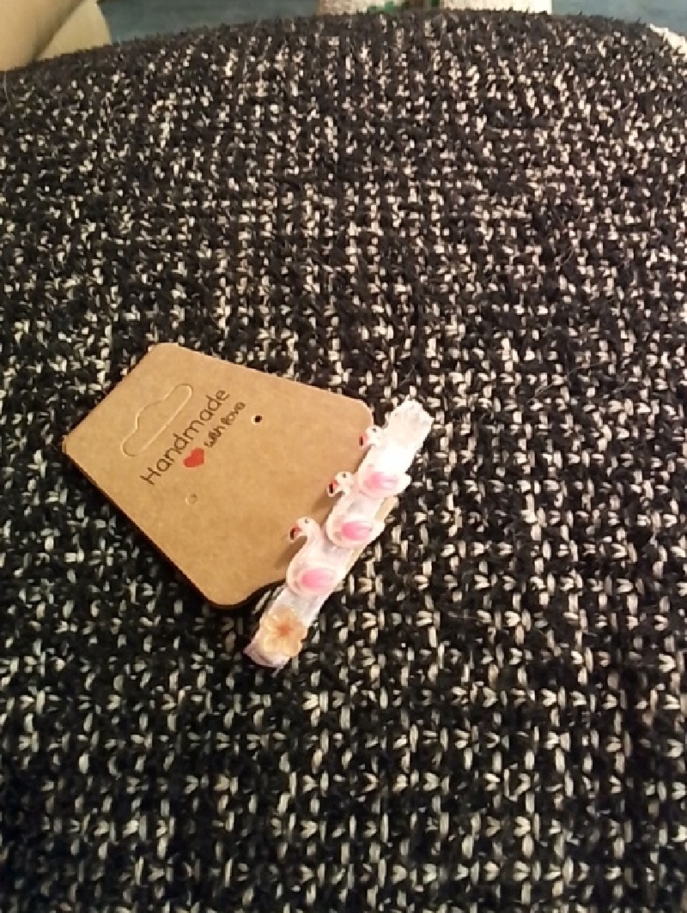 Handmade Pink Flamingo Kids Hair Clip